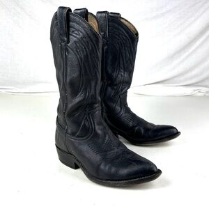 Frye Black Leather Western Cowboy Boots Sz 7.5 B
